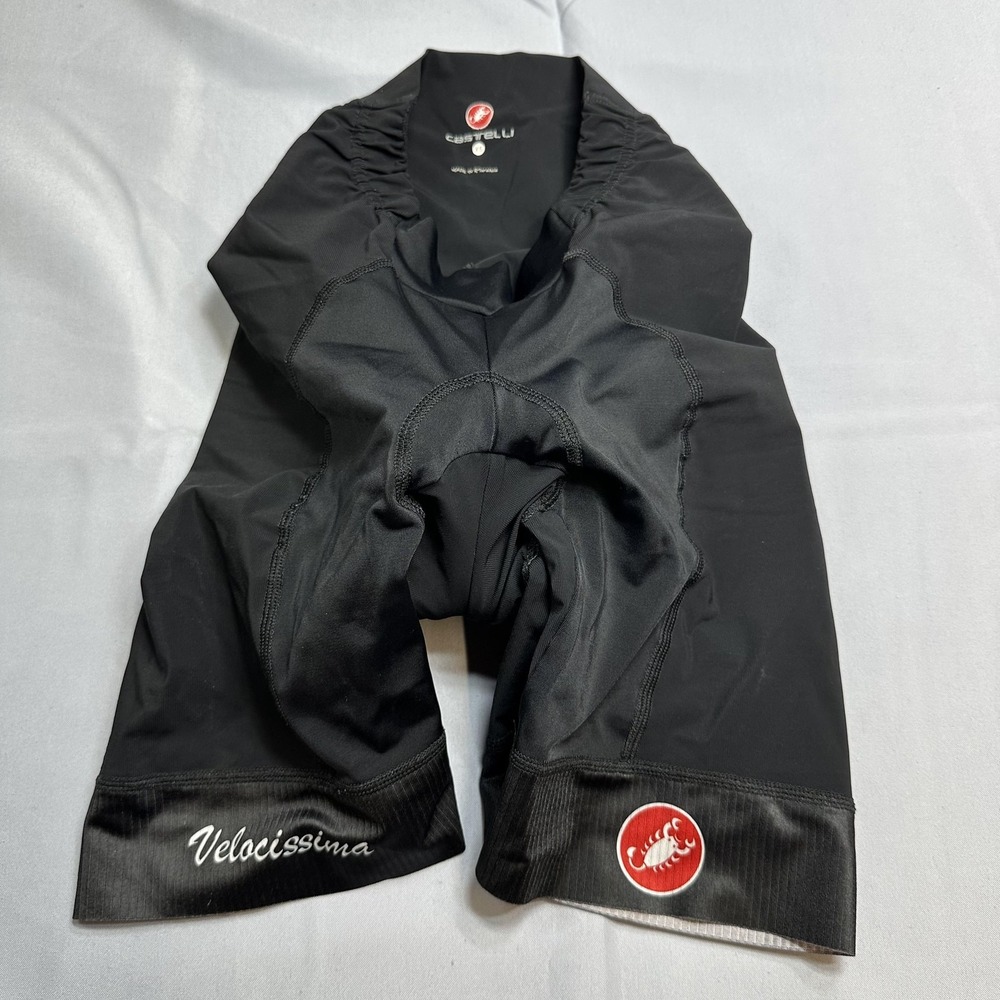 Castelli Velocissima Cycling Shorts Womens XS Black Padded Bike Reflective Logo